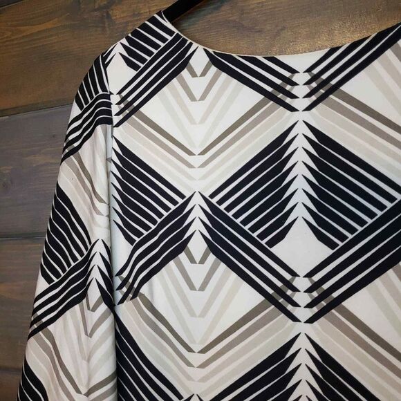 Eliza J Geometric Print 3/4 Sleeve Shift Dress Size 8 Multicolor - Picture 8 of 14